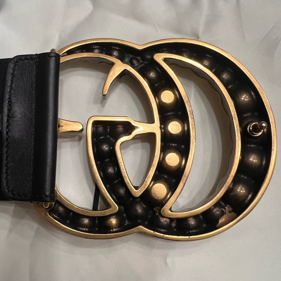 AUTHENTIC - Gucci Pearl Double G Wide Belt - Picture 4 of 5